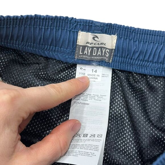 Rip Curl Blue Lay Days Swim BoardShorts 14 Boys - Picture 2 of 2